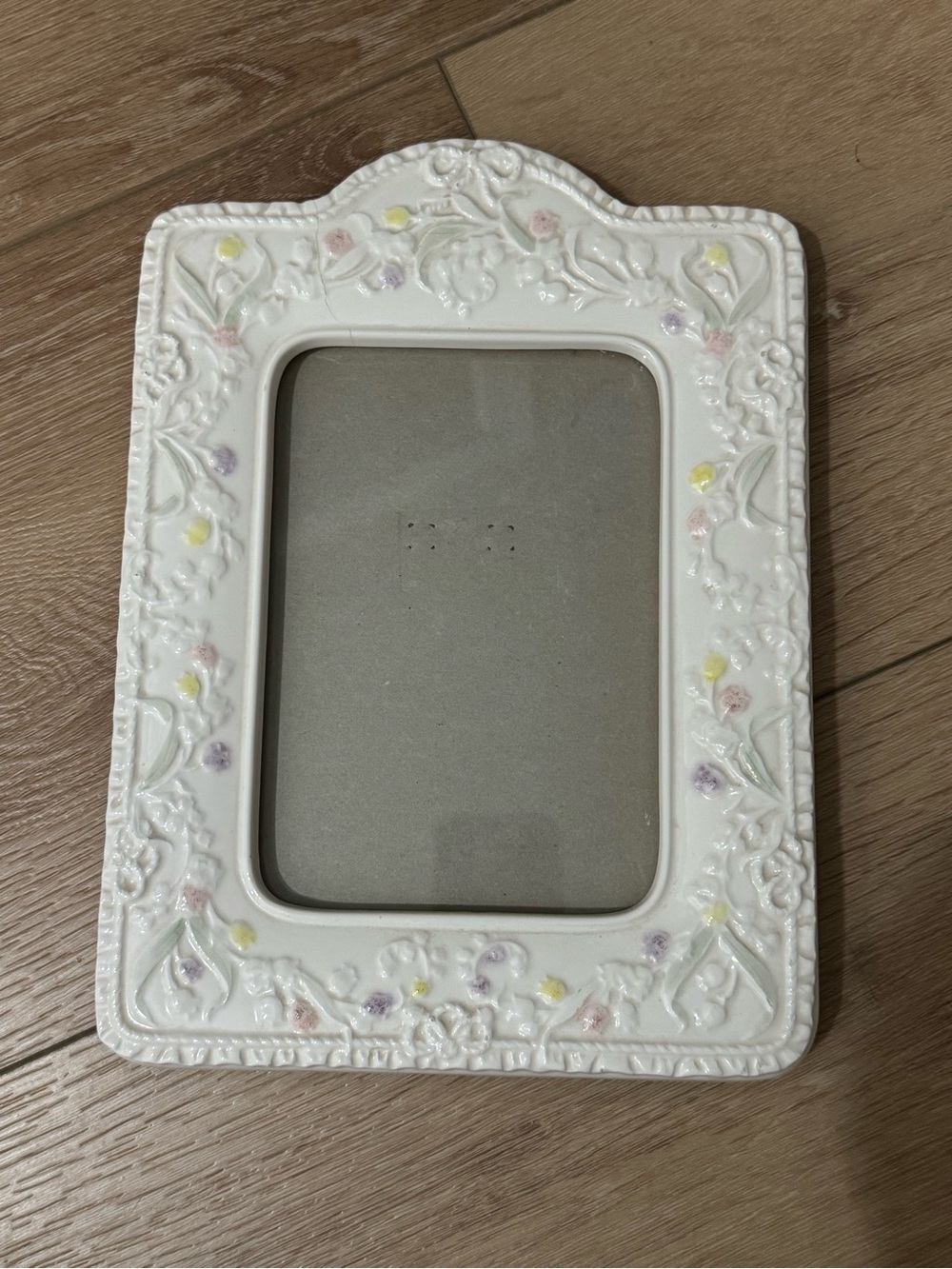 ✨🌸VTG 80’s Terragrafics Ceramic Cottagecore Floral Scalloped Picture Frame 5x7